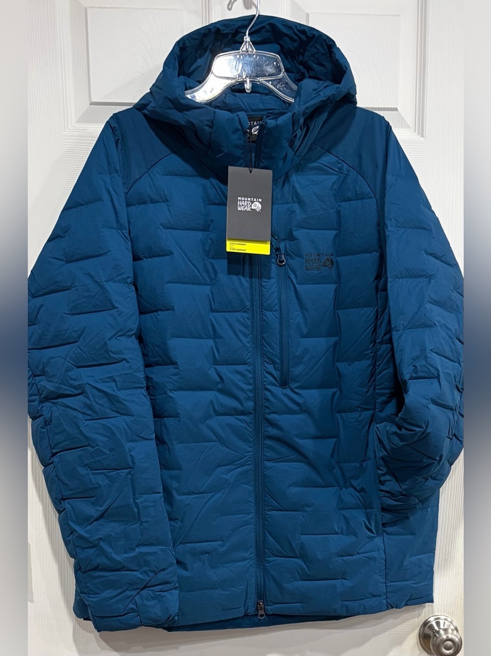 Mountain Hardwear Men's XL Stretchdown Hoody Hoodie Jacket Puffer Blue NWT